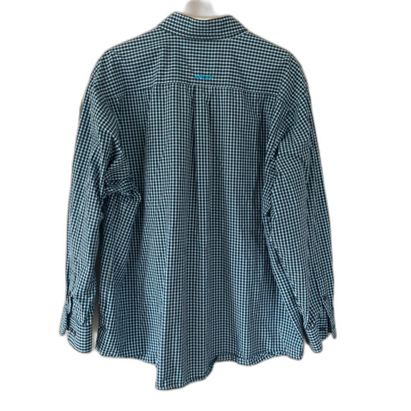 Ariat Pro Series Shirt Mens XXL Button Down Long Sleeve Plaid Fishing Turquoise - Picture 2 of 7